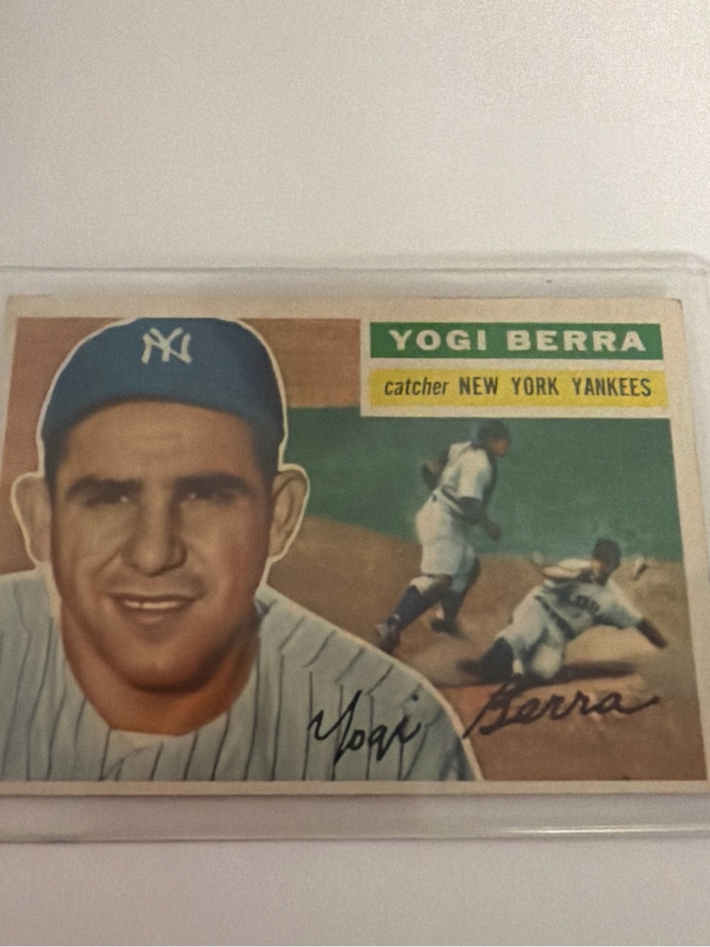 Topps Yogi Berra Baseball Card - Blue/Green/Yellow